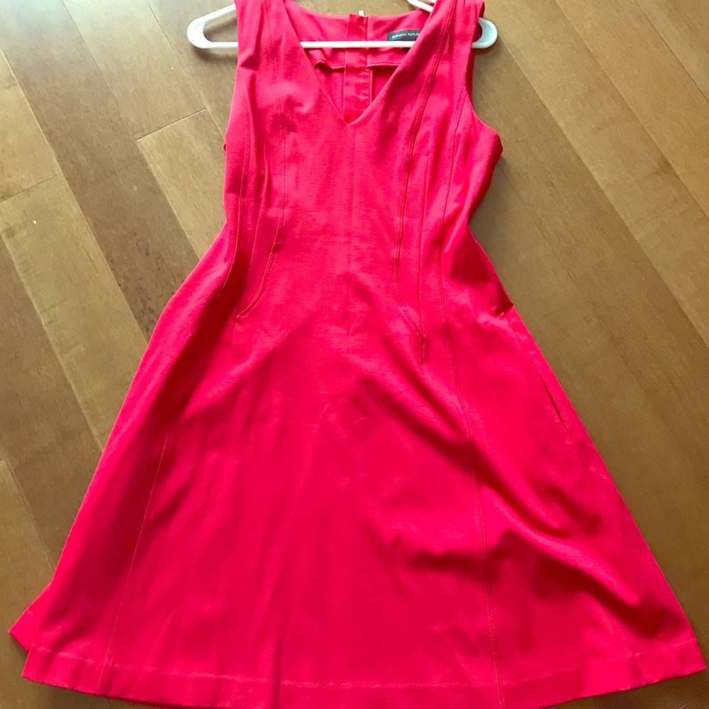 Red Ponte Fit-and-Flare Dress